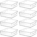 Clear Plastic Storage Bins, Home Bathroom Laundry Room Freezer Refrigerator Pantry Organizers and Storage Containers Fridge Organizer Bins Kitchen Organization Cabinet Medicine Bin for organizing by ShelfShaper