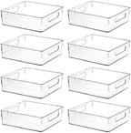 Clear Plastic Storage Bins, Home Bathroom Laundry Room Freezer Refrigerator Pantry Organizers and Storage Containers Fridge Organizer Bins Kitchen Organization Cabinet Medicine Bin for organizing by ShelfShaper