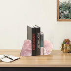 Rose Quartz Bookends Pink Crystal Decorative Book Ends Office Home Decor Small 1 Pair 2-3 Lbs - Image 6