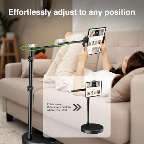 elitehood Adjustable Tablet Floor Stand, Aluminum iPad Stand for Bed - Image 5