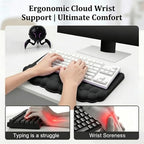 Cloud Keyboard Wrist Rest Set, 3 in 1 Ergonomic Memory Foam Keyboard Stand Pad with Mouse Wrist Support & Cup Holder, Anti-Slip Desk Cushion for Office Gaming Typing Pain Relief,Black - Image 5