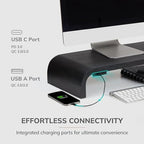 Anji Mountain Monitor Stand for Desk - Desktop Organizer & Laptop Riser, Ergonomic Monitor Riser, Space-Saving, Durable, Easy Assembly & Ideal for Home & Office, Black, Power Edition - Image 3