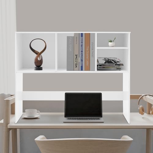 Desk Organizer Desk Shelf Desktop Hutch Desktop Shelf Countertop Hutch Countertop Bookshelf for Home Office Dorm Wood (37x9.5x28.7in) - Image 2