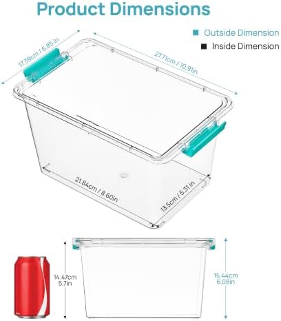 Vtopmart 4 Pack 5 Qt Clear Storage Bins with Lids for Toy & Craft Storage - Image 2