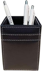 Dacasso Rustic Black Leather Pencil Cup by Dacasso