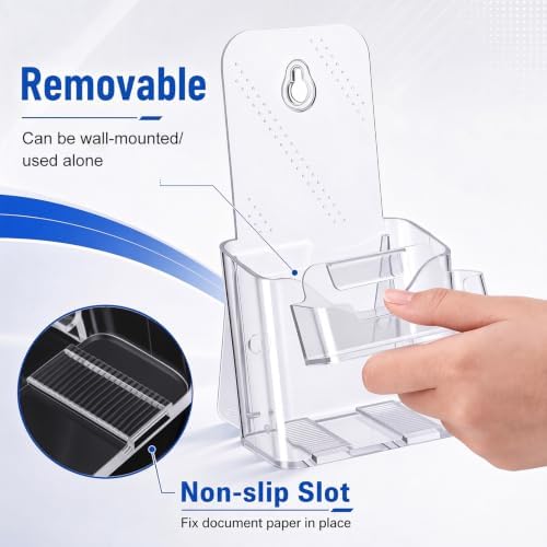 8 Sets Acrylic Brochure Holder with Business Card Wall Mount - Image 3