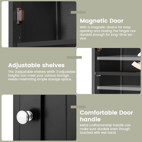 Iwell 66.9" Tall Bathroom Storage Cabinet with 2 Doors & 1 Drawer - Image 6