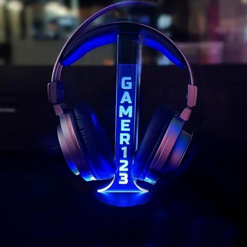 Getname Necklace Custom Username Gaming Headphone Stand 12 Color Light Headphone Holder Gamer Gifts Acrylic Headphones Stand Gaming Accessories Game Room Decor Birthday Gifts for Him Gaming Decor - Image 6