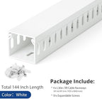 1.4"H x 1.6"W Cable Raceway, 12ft Under Desk Wire Management Channel, White - Image 4