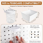 20PCS Pegboard Organizer Accessories, 10 Clear PET Jars with Lids & 10 Open ABS Bins, Fits 1/8” & 1/4” Pegboards, Wall Organizer Set for Garage, Workshop, Craft Room, Office & Home - Image 6