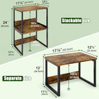 MARTY Desktop Printer Stand 2 Pack Printer Shelf for Desk Home/Office,Brown - Image 5