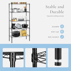 HealSmart 5-Tier Metal Wire Storage Shelves, Adjustable Standing Storage Rack Shelf, Heavy Duty Steel Shelving Unit Organizers for Kitchen Bathroom Pantry Garage, 23.3" W×13.4" D×60" H, Black - Image 3