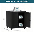 Large Printer Stand with Storage and Lock, 3D Heavy-Duty Printer Cabinet, Printer Table for Home Office with Doors and Adjustable Shelves, for Office Copier and Fax Machine, Black - Image 4