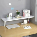 Clamp On Desk Organizer Shelf White, Above Desk Storage Extension Portable No Drill Required Bookcase Clamp Rack for Home Office Dorm Workstation and Study Space (White, 39.4x7.8 in) by HHFSST