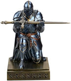 Medieval Armored Knight Pen Holder Figurine Paperweight Phone Stand Blue - Image 3