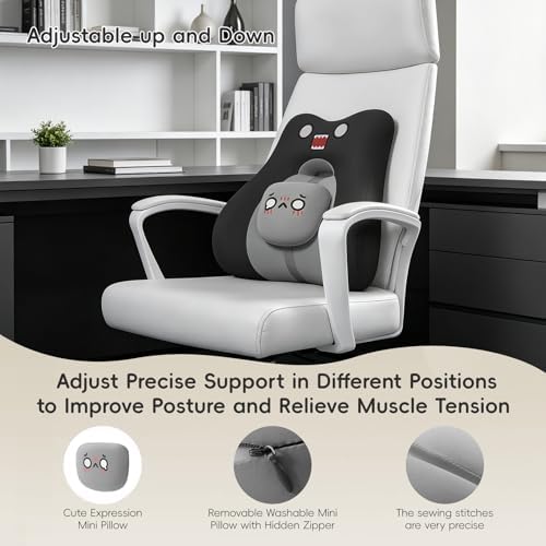 BEBAS Ergonomic Memoery Foam Lumbar Support Pillow for Car & Office, Black - Image 6