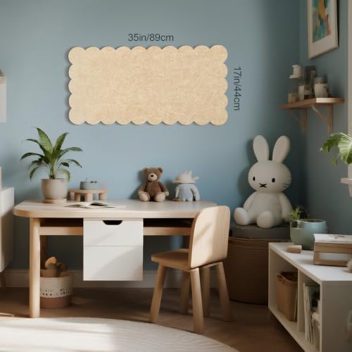 Scalloped Bulletin Board 35x17.5 inches, Decorative Felt Pin Board for Wall - Image 3