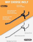 INCLY 120 Pack 2/4/6 Inch Black Pegboard Hooks, 1/4" Heavy Duty - Image 3