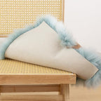 LLB Sheepskin Chair Cushion Non-Slip Back Square Genuine Fur Chair Cover Silky Natural Wool Seat Cushion Pad Soft Area Rugs Carpet for Home Office Restaurant Chair 18x18 Inch (Pack of 1), Milky Mint - Image 6
