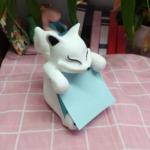 Fox Sticky Note Holder Cute Animal Pop-up Note Dispenser Funny for Desk Home Office School, 3x3 in, White, C16 - Image 2