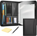 Leathario Portfolio Binder, Padfolio Organizer, 3 Ring Binder with Zipper by Leathario