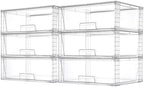 Vtopmart 6 Pack Large Clear Stackable Storage Drawers for Closet, Pantry by Vtopmart