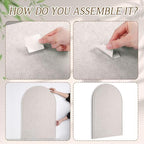 MotiMind Arched Felt Bulletin Board 35" x 24" Felt Wall Panels Large Arch Pin Cork Board No Drill Frameless Wall Tiles with 20 Gold Pins for Back to School Office Photo Display Home Decor(Beige) - Image 3