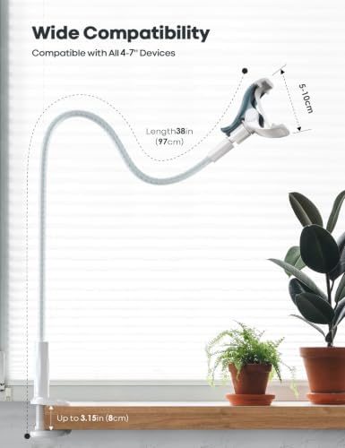 Lamicall Gooseneck Phone Holder for Bed, Overall Length 38.6in - Image 5