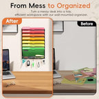 8-Tier Wall File Organizer with Hook, Hanging File Organizer Black - Image 5