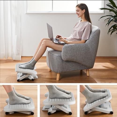 HUANUO Adjustable Foot Rest for Under Desk with 3 Height Position, White - Image 5