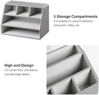 PU Leather Desk Organizer, Remote Control Holder, Grey - Image 5