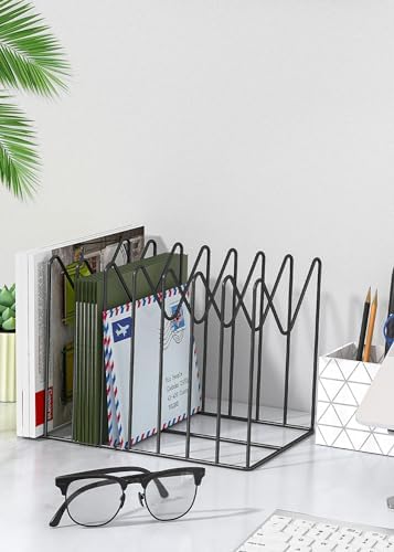 4 Sets File Organizer for Desk,File Sorter Organizer,File Folder Holder/Rack/Stand,Desktop Record/Clipboard Holder,8 Sections Storage,Anti-Scratch/Pilly/Rusty,Metal Stable Holder,Black - Image 6