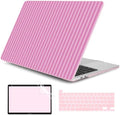 DONGKE Case for MacBook Pro 13 Inch (2026-2020 Models A2338 M2 M1/A2251/A2289), Pink Stripes Hard Shell Case with Keyboard Protector, Compatible with Retina Display and Touch Bar by DONGKE
