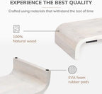 Anji Mountain Monitor Stand for Desk - Desktop Organizer & Laptop Riser, Ergonomic Monitor Riser, Space-Saving, Durable, Easy Assembly & Ideal for Home & Office, White Wash, Power Edition - Image 2