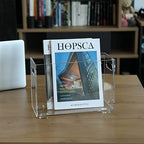Crystal Clear Acrylic Magazine Holder,Space Saving Magazine Rack, Book Basket, Storage Organizer Bin for Living Room, Bathroom, Home Office, Newspapers - Image 4