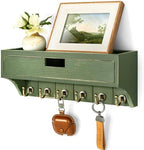 Rebee Vision Key Holder Wall Mount with Drawer, Shelf for Home Decor, Green by REBEEVISION