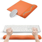 UnivoColors Wide Size Mouse Pad with Wrist Rest&L-Size Keyboard Wrist Rest Set,Premium PU Material,Low-Rebound Cushion,Ergonomic Design,Smooth Mouse Control with Hard Plate,Reduces Fatigue,Tangerine by UnivoColors