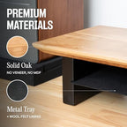 COREMINDED Solid Wood Dual Monitor Stand Riser, 42 Inch Oak Desk Shelf - Image 3