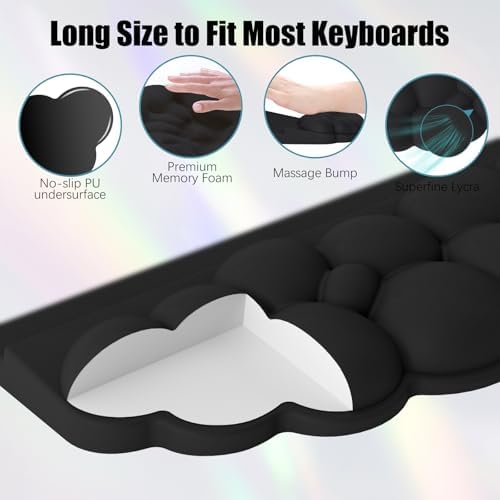 Ergonomic Wrist Rest for Computer Keyboard and Mouse, Cloud Keyboard Stand - Image 5