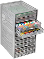 Mind Reader 10-Drawer Desk Organizer for Office Supplies, Crafts, Mail Sorting & More, Metal Mesh, Silver - Image 4