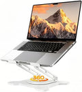 JCZT 360° Rotating Laptop Stand for Desk, Metal Foldable Laptop Riser,White by JCZT