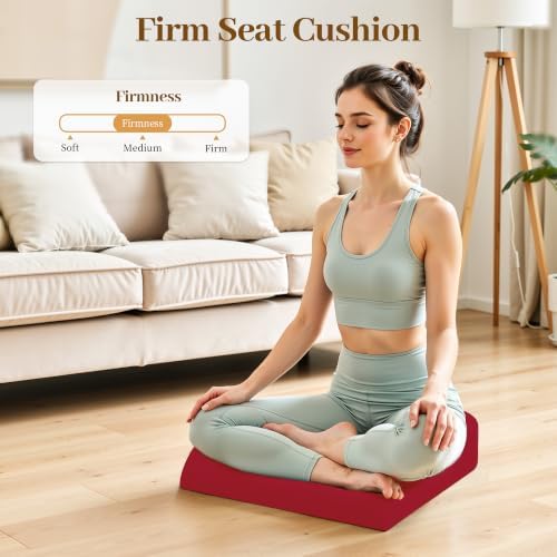 TranquilRelax Memory Foam Seat Cushion for Office Chair, 3-Inch, Red - Image 7
