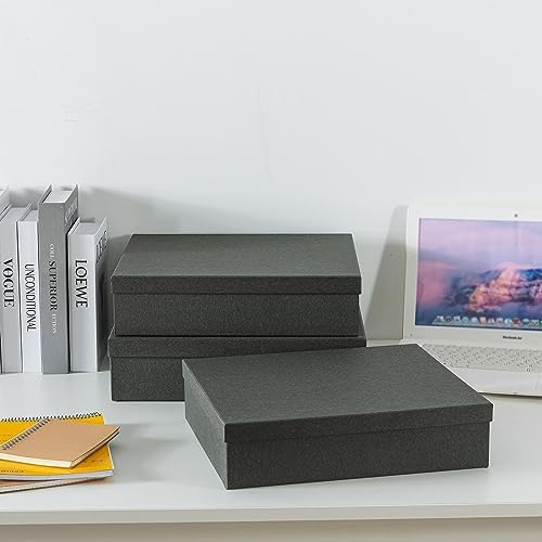 Soul & Lane - Black Kraft Decorative Storage Boxes with Lids, Set of 3 - Image 4