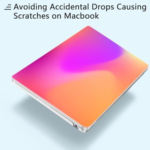 Case for MacBook Air 13.6 Inch M5 2026 M4 (2025) M3 (2024) & M2 (2022) - Coquette Aesthetic Clear Hard Shell Ultimate 6-in-1 Bundle with TPU Keyboard Cover, 2X USB-C Adapters, Aura Gradient - Image 3