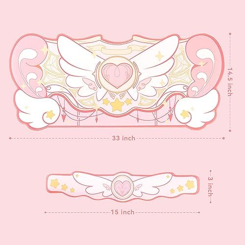 GeekShare Kawaii Mouse Pad Wrist Rest Support Set - Non-Slip Rubber Base Desk Mat and Memory Foam Wrist Rest for Keyboard and Mouse,Perfect for Gaming,or Home Office Work - Star Wings Series - Image 4