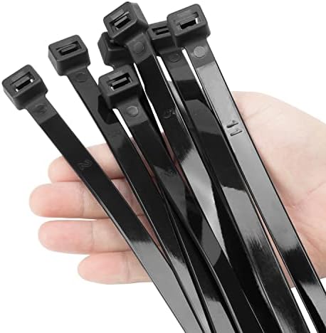 XINGO 12 inch Black Long Zip Ties Heavy Duty 400 PCS, 250LBS Ultra Strong Plastic Wire Ties, Large Cable Ties Extra Long Tie Wraps, Indoor and Outdoor UV Resistant by XINGO