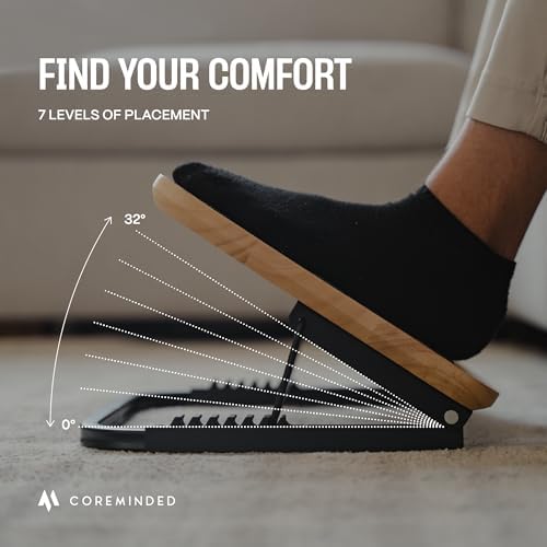 Adjustable Under Desk Foot Stool - Ergonomic Foot Rest with 7 Angles - Natural - Image 5