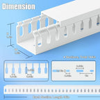 1.4"H x 1.6"W Cable Raceway, 12ft Under Desk Wire Management Channel, White - Image 2