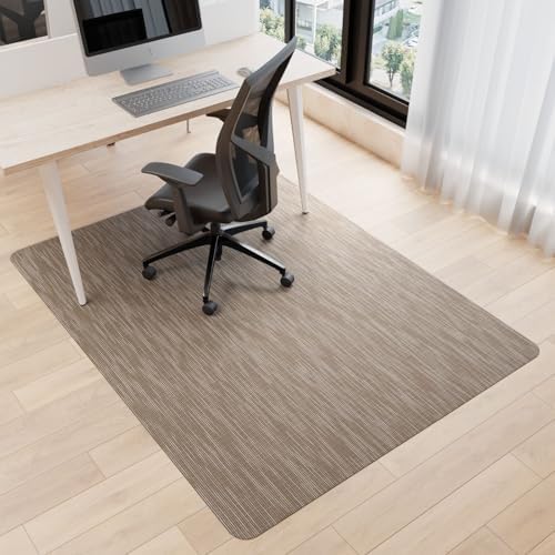 Office Chair Mat for Hardwood Floor, 72" x 46" Desk Computer Chair Mats for Hard Wood, Anti-Slip Easy Glide Rolling Floor Protector Mat, Dark Brown by Futurwit