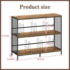 3-Tier Vinyl Record Storage: Vintage Player Table with Spacious Storage - Up to 450 Records, Turntable Stand with Adjustable Dividers, Extra Top Surface for Audio Equipment, Perfect for Living Room - Image 2